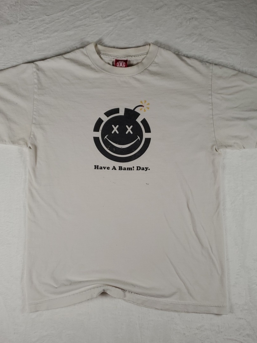 Vintage Element x Bam Margera Have a Bam Day T Shirt Small THRASHED
